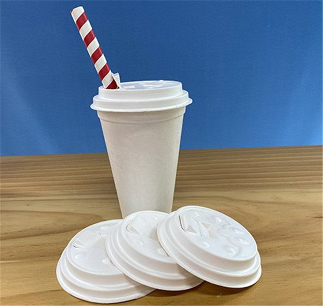 Compostable Coffee Cup Lids, Sugarcane 100% Biodegradable Disposable Paper Lids 