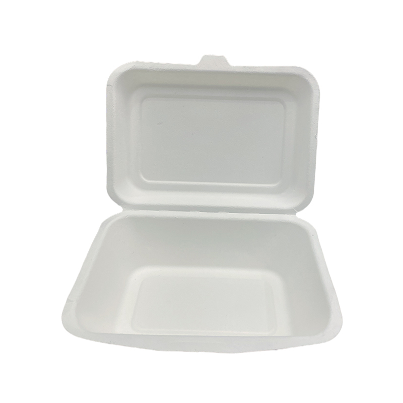 Take Out Food Container Sugarcane Bagasse  7*5 Inch Compostable Clamshell Wrap 