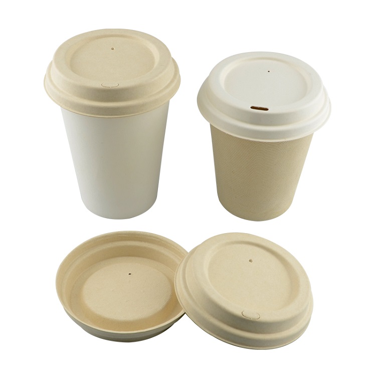 Paper Cup Lids For Hot Coffee Cup, Bagasse Biodegradable Disposable Lids