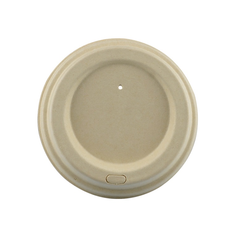 Paper Cup Lids For Hot Coffee Cup, Bagasse Biodegradable Disposable Lids