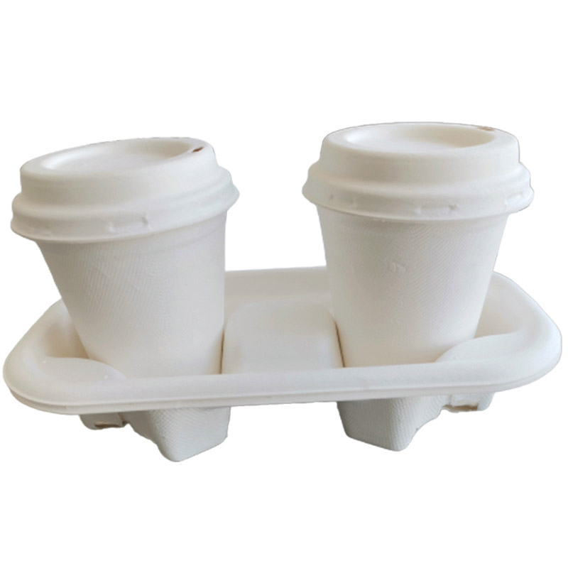 Cup Tray, Cup Tray Holder, Coffee Cup Tray 2 Compartment Compostable 