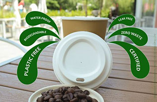 How about paper cups with lids made of environmentally friendly new material bagasse?