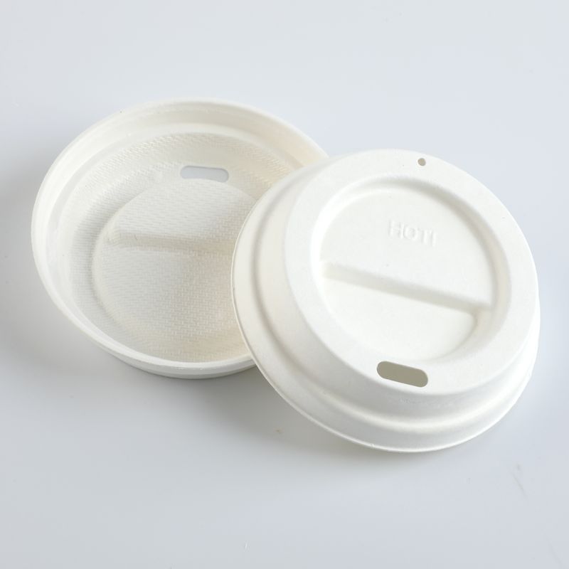 62mm Cup Lids For Hot Coffee Cup, Bagasse Biodegradable Disposable Lids