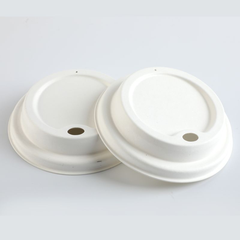 90mm Cup Lids For Hot Coffee Cup, Bagasse Biodegradable Disposable Lids